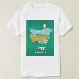 Bulgaria map travel print T-Shirt