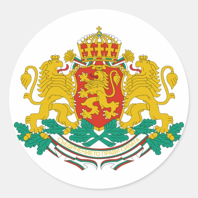 Bulgaria Official Coat Of Arms Heraldry Symbol Classic Round Sticker (Front)