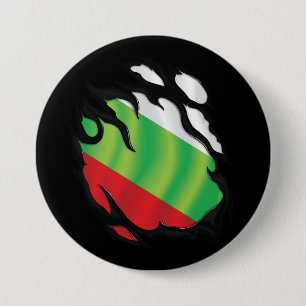 Bulgaria Ripped Flag 3 Inch Round Button