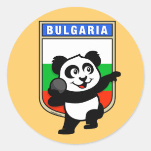 Bulgaria Shot Put Panda Classic Round Sticker