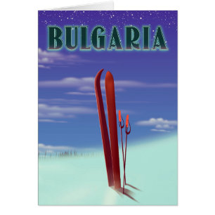 Bulgaria ski travel poster