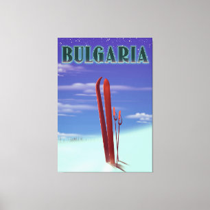 Bulgaria ski travel poster canvas print