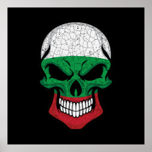 Bulgaria Smiling Skull Flag Poster