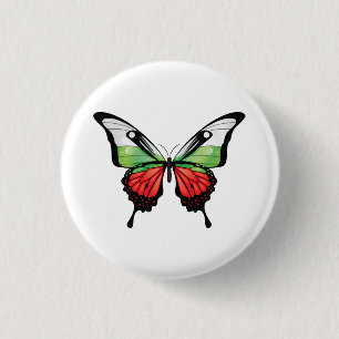 Bulgaria Swallowtail Butterfly Flag Sticker 1 Inch Round Button