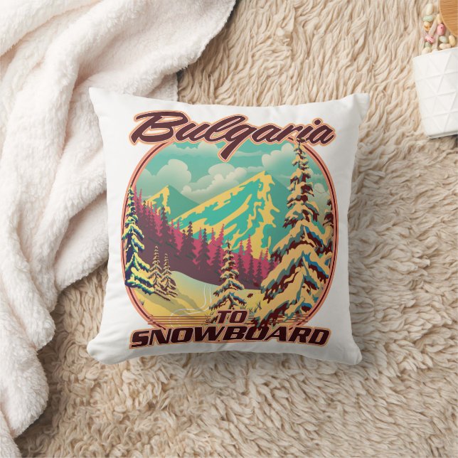 Bulgaria to Snowboard Throw Pillow (Blanket)