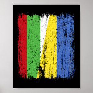 Bulgaria Ukraine Half Flag Bulgarian Ukrainian Her Poster