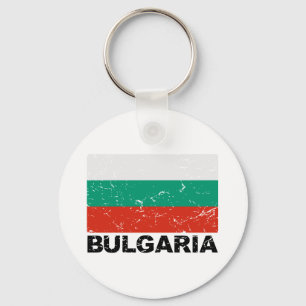 Bulgaria Vintage Flag Keychain