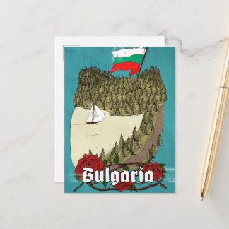 Bulgaria Vintage Travel Poster Announcement Postcard