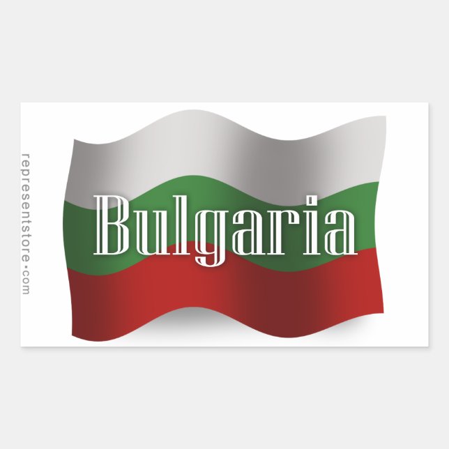 Bulgaria Waving Flag Sticker (Front)