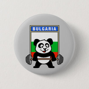 Bulgaria Weightlifting Panda 2 Inch Round Button