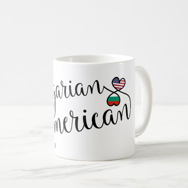 Bulgarian American Entwined Hearts Mug (Front Right)
