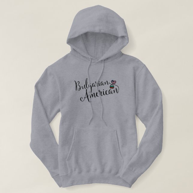 Bulgarian American Entwinted Hearts Hoodie (Design Front)