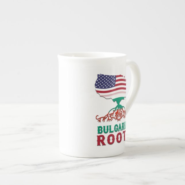 Bulgarian American Roots Bone China Mug (Front Right)