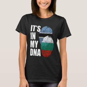 Bulgarian And Botswanan Mix DNA Flag Heritage T-Shirt