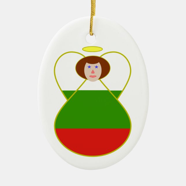 Bulgarian Angel Ceramic Ornament (Front)