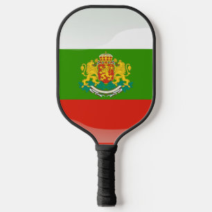 Bulgarian flag-coat of arms pickleball paddle