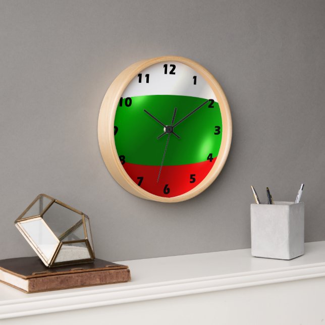 Bulgarian Flag Design Wall Clock (Office)