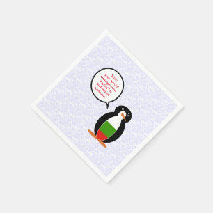 Bulgarian Flag Holiday Ms. Penguin Talking Napkin