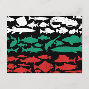 Bulgarian Flag Made of Fish – Fishing Design Holiday Postcard