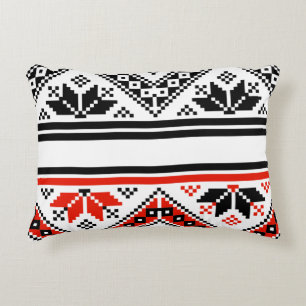 Bulgarian folk art folk art accent pillow