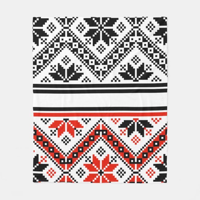 Bulgarian folk art folk art fleece blanket (Front)