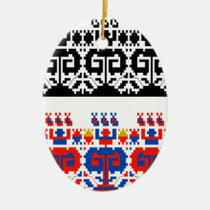 Bulgarian folk art pattern ceramic ornament