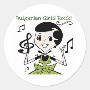 Bulgarian Girls Rock Classic Round Sticker
