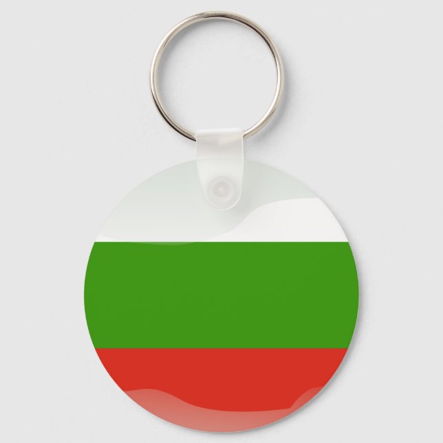 Bulgarian glossy flag keychain (Front)