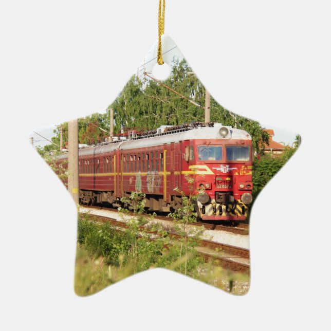 Bulgarian Passenger Train Ceramic Ornament (Front)