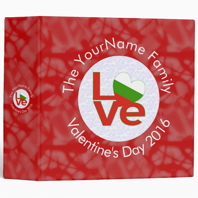 Bulgarian Red LOVE Flag Personalized  Binder (Front/Spine)
