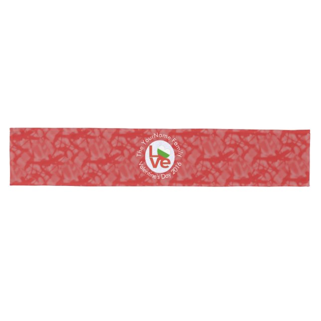 Bulgarian Red LOVE Flag Personalized  Medium Table Runner (Horizontal)