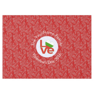 Bulgarian Red LOVE Flag Personalized  Tablecloth