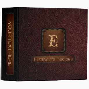 Bulgarian Rose Leather Elegant Monogram Binder