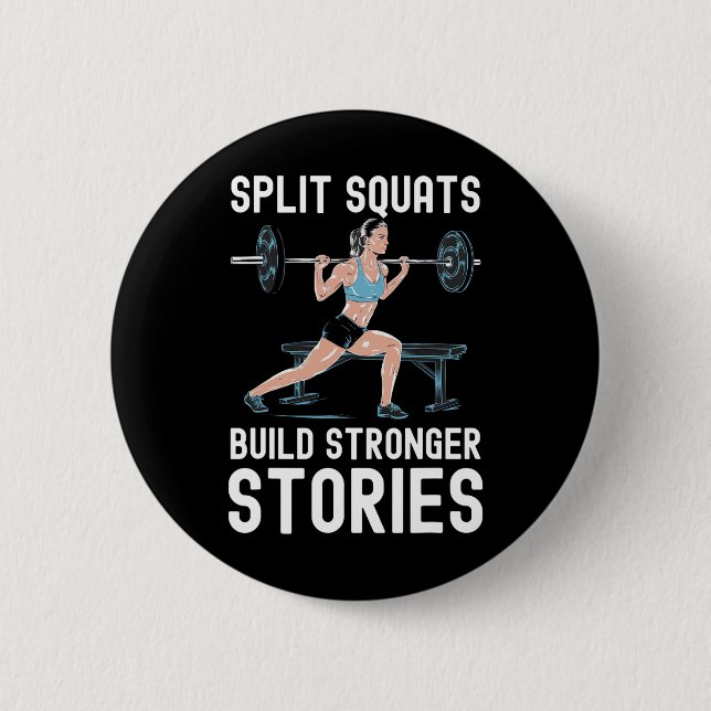 Bulgarian Squat Exercise Bodybuilding Fitness Work 2 Inch Round Button (Front)