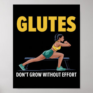 Bulgarian Squat Exercise Bodybuilding Fitness Work Poster