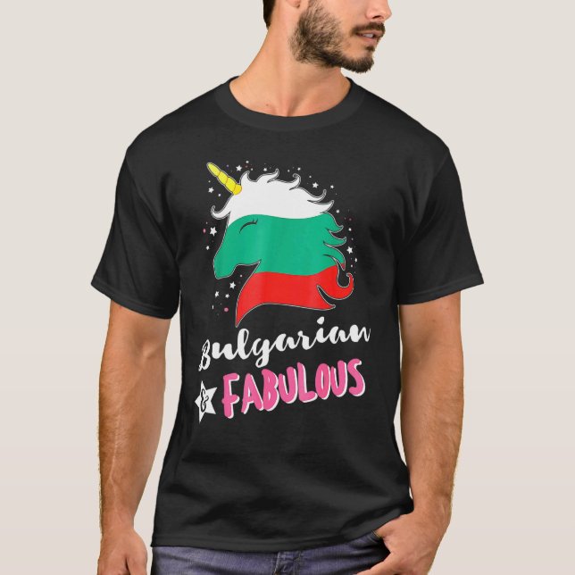 Bulgarian Unicorn Bulgaria Flag T-Shirt (Front)