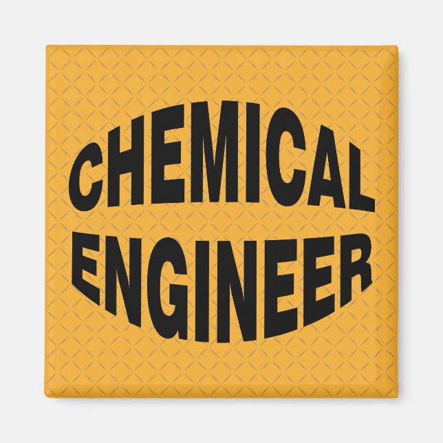 Bulging Black Chemical Engineer Text Magnet (Front)