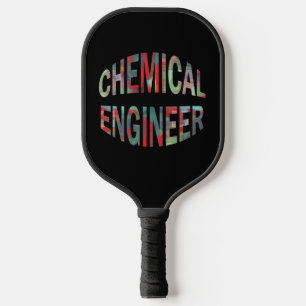Bulging Chemical Engineer Text Pickleball Paddle