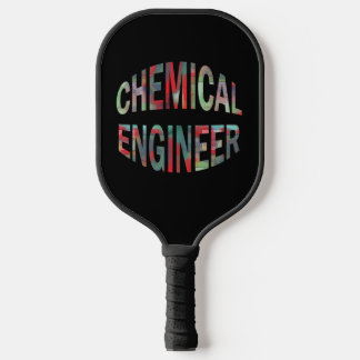 Bulging Chemical Engineer Text Pickleball Paddle