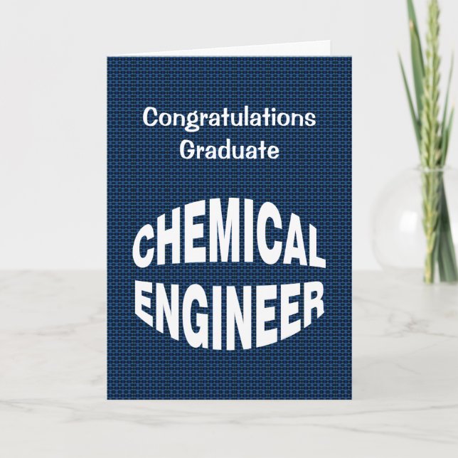 Bulging White Chemical Engineer Graduation Card (Front)
