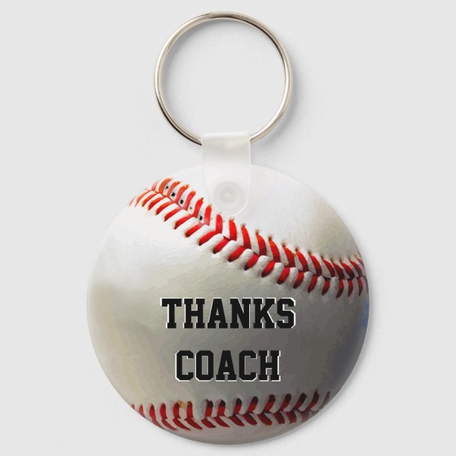 Bulk Baseball Coach Keychains. Thanks Coach Keychain (Front)
