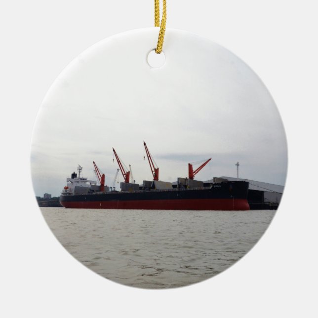 Bulk Carrier Viola Ceramic Ornament (Front)