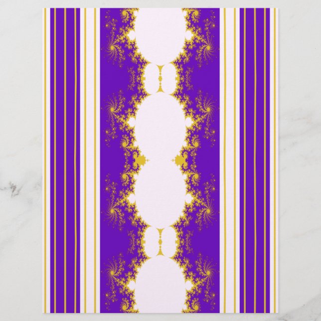 Bulk Christmas Fractal Purple Scrapbook Paper (Front)