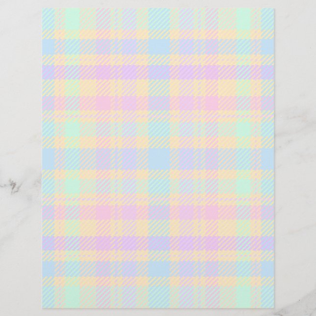 Bulk - Easter Pastel Plaid Scrapbook Paper (Front)