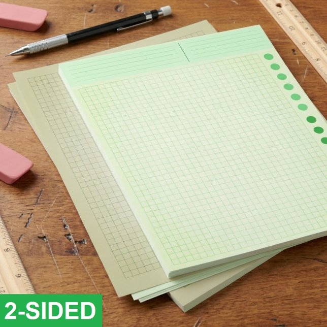 Bulk Green Blank Grid Papers (Ruled Inch Squares) (green engineering graph paper, bulk letter size grid paper, ruled paper for technical drawings)