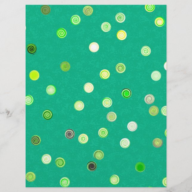Bulk - Green Twisty Polka Dot Spiral Scrap Paper (Front)