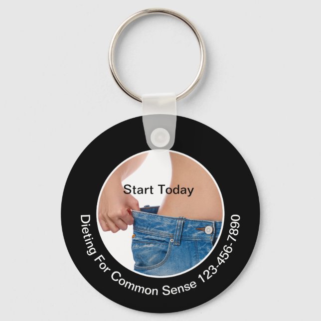 Bulk Promotional Diet Weigh Loss Theme Keychain (Front)