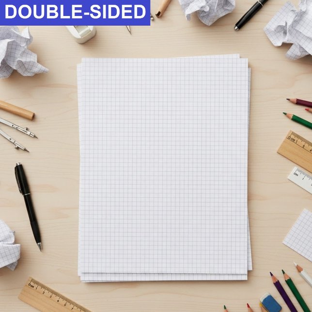 Bulk White Blank Ruled Grid Papers (Inch Squares) (simple grid paper for classrooms, Graph paper with gray lines, Inch square ruled paper bulk)