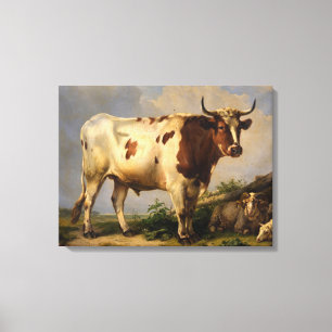 Bull, 1847 by Eugene Joseph Verboeckhoven Canvas Print