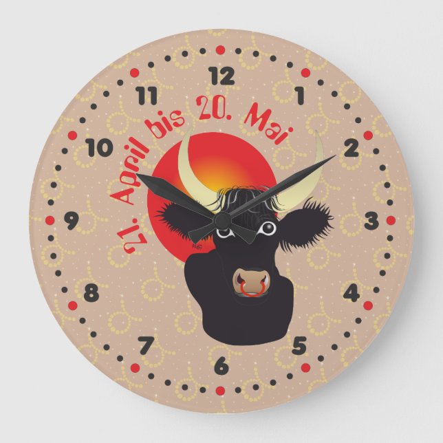 bull 21 April to 20 May Large Clock (Front)